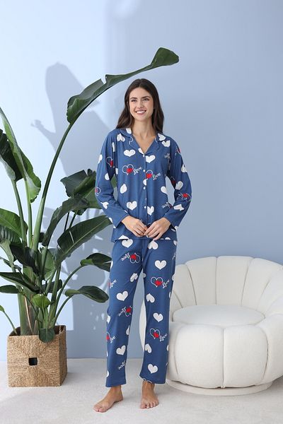 BEYAZTOPTAN JACHETĂ DE CALITATE CU MÂNER LUNG, BUMBAC PIELE, SET DE Pijamale