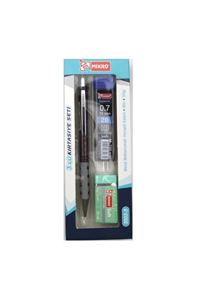 Mikro Kırtasiye Okul Seti Versatil 3 Lü  0,7 ( Kalem+Silgi+Uç) MK-3003-3