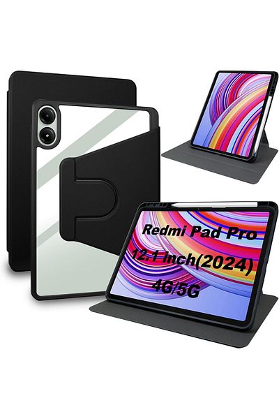 erorex غطاء جلدي من البولي يوريثان لجهاز Xiaomi Redmi Pad Pro/Xiaomi Poco Pad، غطاء واقٍ للكمبيوتر اللوحي، جلد بولي يوريثان +