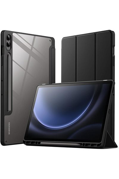 erorex . حافظة JETech لجهاز Samsung Galaxy Tab S9 FE+ مقاس 12.4 بوصة - أسود