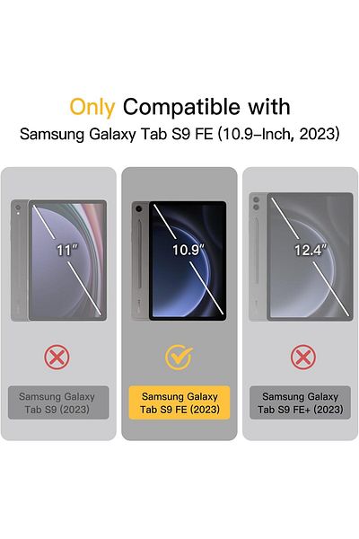 erorex حافظة JETech لجهاز Samsung Galaxy Tab S9 FE مقاس 10.9 بوصة - أسود