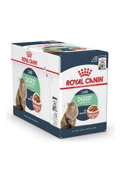 Royal Canin Feline Care Nutrition Digest Sensitivegravy Wet Food Pouches 85g Pack Of 12 85grams