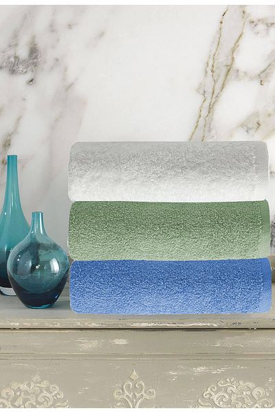 Mira Home Set of 3 Colorful Hand Face Towels 100% Cotton Natural Harmony