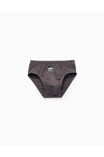 Ziddy Pack of 5 Briefs for Boys 'Transport & Days', Green/White/Grey