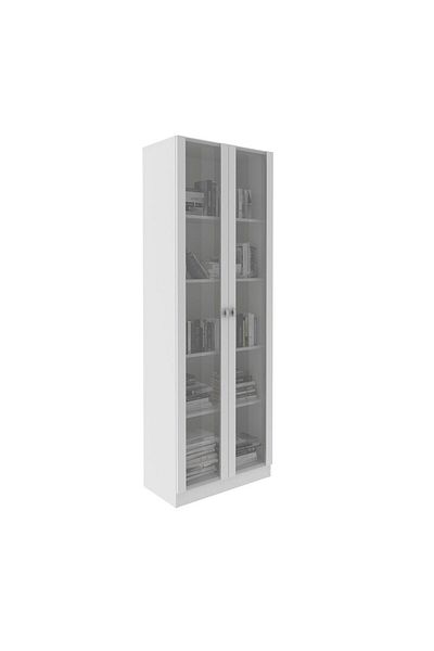 Danube Home Kinsey Tall Office Cabinet With 2 Glass Doors - White L59.8xw31.5xh171.5cm