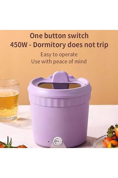 COOYA Mini Soup Pots 1.2L Electric Cooking Pot with Lid Cooker, Non-stick Multifunction Cookware