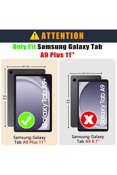erorex جراب XIEHUZA لهاتف Samsung Galaxy Tab A9+/A9 Plus مقاس 11 بوصة 2023، جراب بحامل دوار بزاوية 90 درجة،