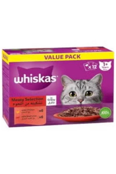 Whiskas Chicken And Beaf In Gravy 1 Plus Year 12 X 80 G