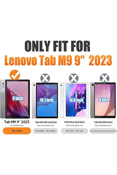 erorex حافظة SEYMAC لجهاز Lenovo Tab M9 مقاس 9 بوصات 2023 - أسود