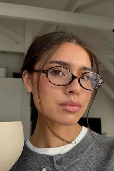 MACERATİ Unisex Leopard Oval Frame Glasses