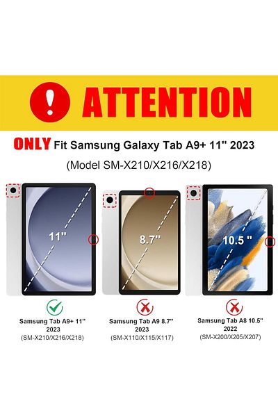 erorex حافظة لوحة مفاتيح MePadKey لجهاز Samsung Galaxy Tab A9 Plus مقاس 11.0 بوصة SM-X210/SM-X215/SM-X216، 360 درجة