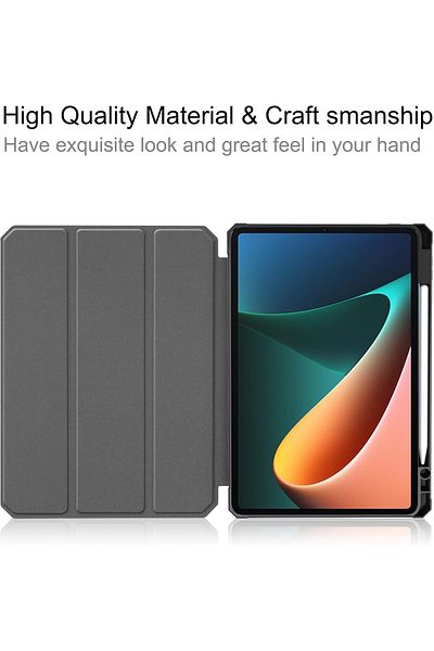 erorex أغطية NW Slim Light Smart Stand Soft TPU Shell Tablet Cover Cases لجهاز Xiaomi Pad 5/5 Pro مقاس 11 بوصة (أسود)