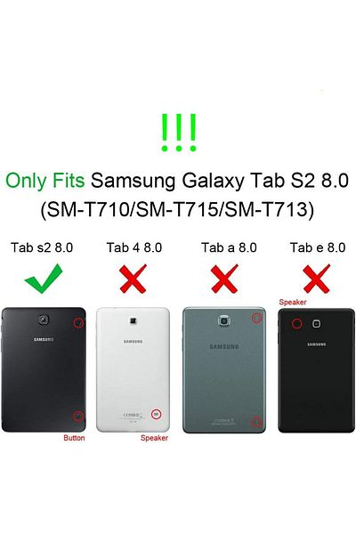 erorex . جراب Kepuch Custer لجهاز Samsung Galaxy Tab S2 8.0 - أسود