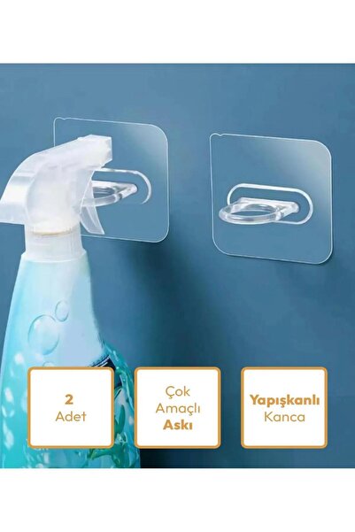btm home Kendinden Yapışkanlı Askılık Kanca 2’li – Çok Fonksiyonlu Pratik Asm...