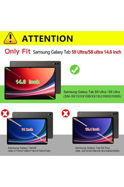 erorex جراب AXIYIBZI لجهاز Samsung Galaxy Tab S10 2024/S9 Ultra 2023/S8 Ultra 2022، مقاس 14.6 بوصة مصنوع من مادة البولي يوريثان الفاخرة