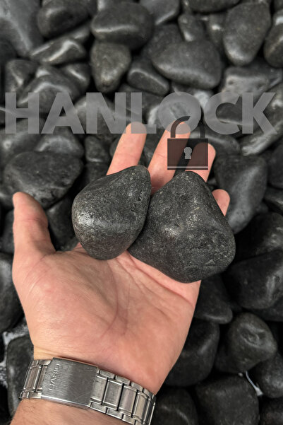 AHS Siyah Bazalt Taş 2 Kg 4-6 Cm Dolomit Dere Çakıl Bahçe Peyzaj Süs Taşı Sak...
