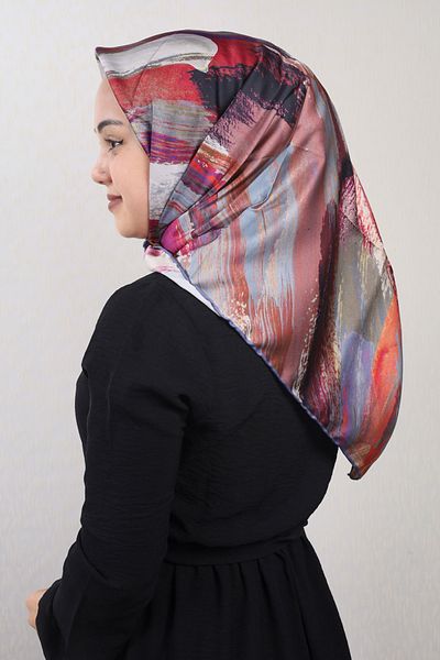PİRAMİT Φουλάρι από ρεγιόν με μοτίβο Pyramid Luxer - Pattern-40 - Color-11