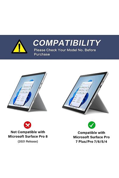 erorex جراب SYOSI Slim Shell Cover للكمبيوتر اللوحي، جراب متوافق مع Surface Pro 7 Plus/Pro 7/Pro 6/Pro 5/Pro