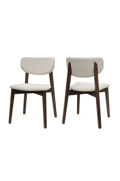 Tunçay Sandalye Leto Ceviz Ahşap 2'li Silinebilir Kumaşlı Sandalye – Modern &...