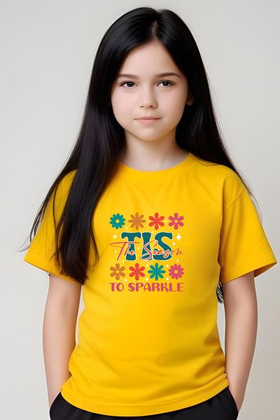 FYK COLLECTİON Tis Printed Girl's Short Sleeve T-Shirt and Sweatpants Set