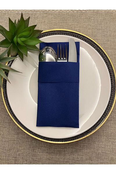 kidspartim 12 Pieces 40X40 Durable Air Laid Kangaroo Napkin Stylish Navy Blue Color