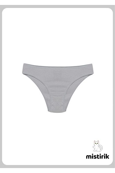MİSTİRİK Taranto Model Corded Cotton Slip Ευέλικτο Άνετο Αναπνεύσιμο Σλιπ Γκρι Χρώμα