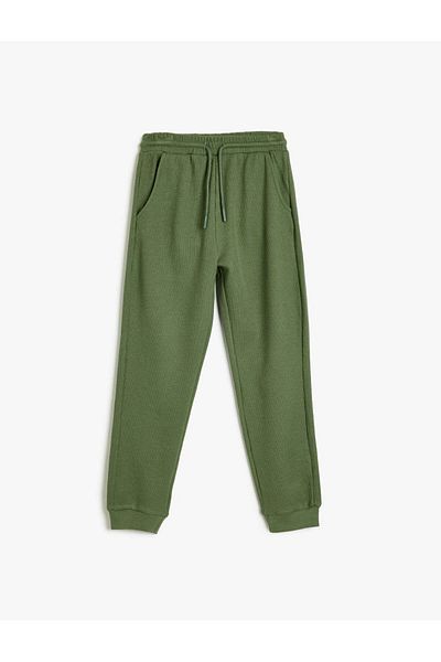 Koton Basic Cotton Sweatpants - Tie Waist and Pocket Detail