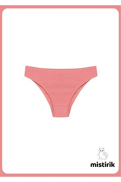 MİSTİRİK Taranto Model Corded Cotton Slip Ευέλικτο Άνετο Αναπνεύσιμο Σλιπ Παστέλ Ροζ Χρώμα