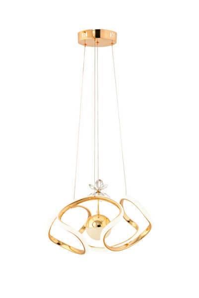 Dekorluna Simon Gold Kaplama Modern Sarkıt 3 Renk Işık Avize Salon Mutfak Oda Hol Ledli Avize