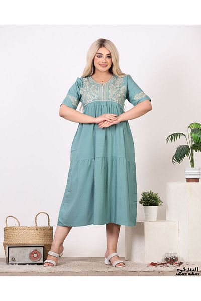 Genrics Comfortable, flowing, embroidered cotton reception jalabiya, below the knee