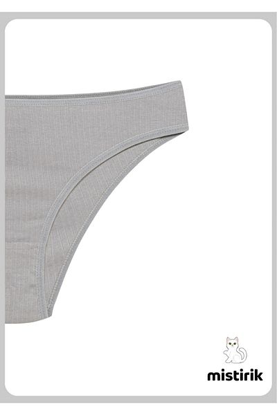 MİSTİRİK Taranto Model Corded Cotton Slip Ευέλικτο Άνετο Αναπνεύσιμο Σλιπ Γκρι Χρώμα