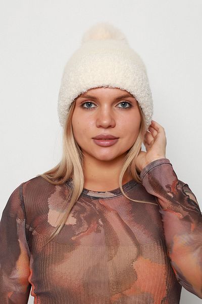 Luminos Butik Beige Pompom and Wool Imported Beret - Bere1136