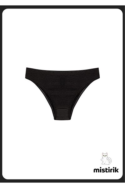 MİSTİRİK Taranto Model Corded Cotton Slip Ευέλικτο Άνετο Αναπνεύσιμο Σλιπ Μαύρο Χρώμα