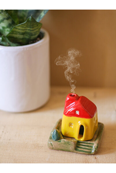 Home Seramik Konik Tütsülük, Fantezi Kulübe Buhurdanlık, Tütsü Evi, Ev Şeklin...