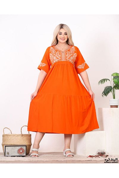 Genrics Comfortable, flowing, embroidered cotton reception jalabiya, below the knee