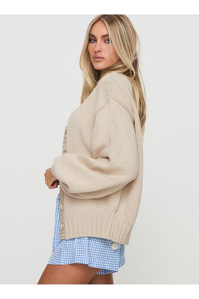 Jose Clothing Γυναικεία Ζακέτα με λεπτομέρεια με λαιμόκοψη με κουμπιά Oversize