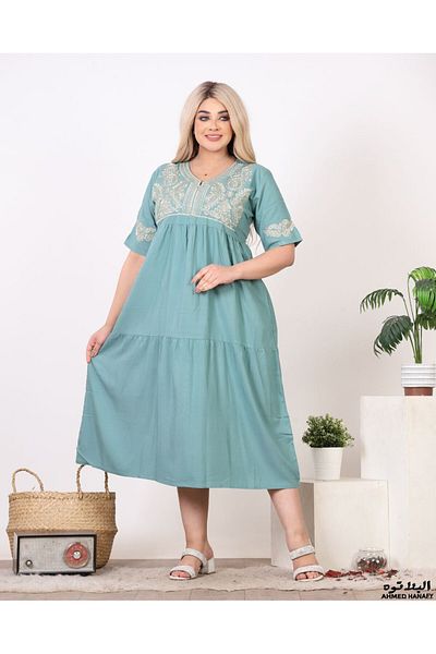 Genrics Comfortable, flowing, embroidered cotton reception jalabiya, below the knee