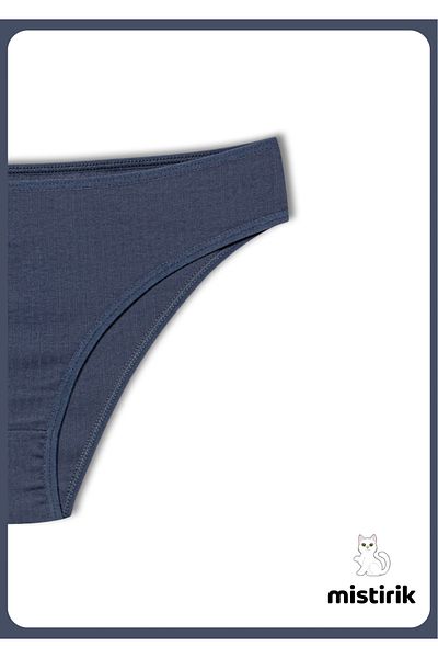 MİSTİRİK Taranto Model Corded Cotton Slip Ευέλικτο Άνετο Αναπνεύσιμο Σλιπ Μπλε Χρώμα