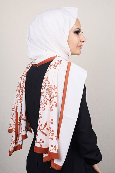 Modakaşmir Fashion Cashmere Orange Series Medina Silk Shawl - Color-03