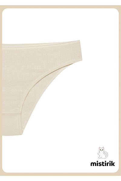 MİSTİRİK Taranto Model Ribbed Cotton Slip Flexible Comfortable Breathable Underpants Skin Color