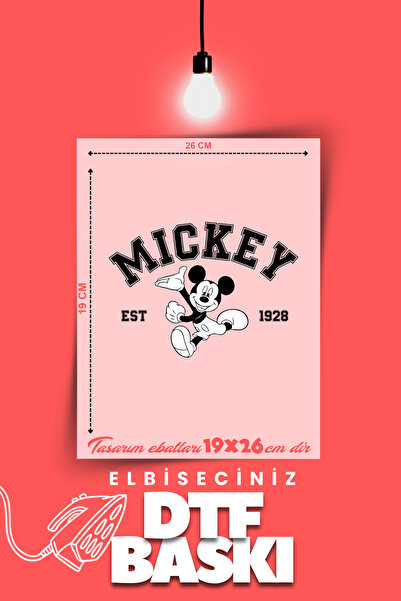 VİZYON İKRA "MICKEY MOUSE" تحت عنوان الكي على تي شيرت نقل النسيج طباعة DTF