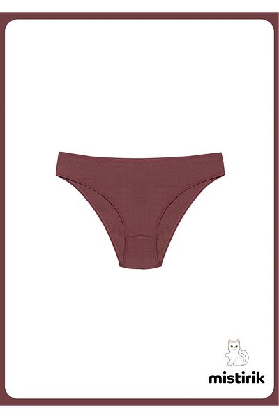 MİSTİRİK Model Taranto Slip Bumbac Rigate Flexibil Confortabil Respirabil Chiloți Culoare Prune