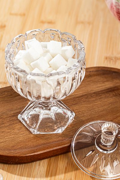 Porsima Sur-31 Glass Footed Sugar Bowl Presentation Bowl Turkish Delight Bowl Coffee Side Dragee 150 ml