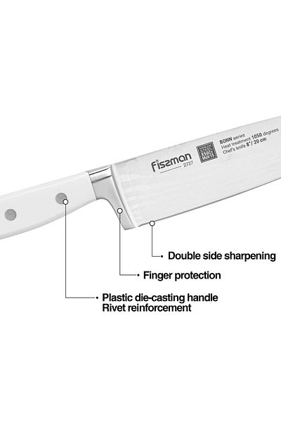 Fissman 8'' Chef's Knife Bonn Series, with Sharp Blade and Sturdy Non Slip Handle