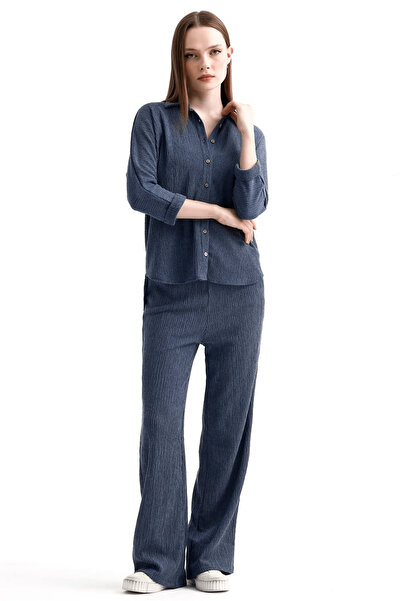 İKLİM LİFE Bürümcük Gömlek Pantolon İkili Takım