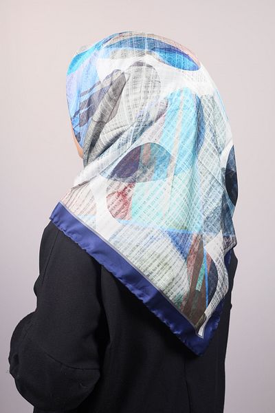 PİRAMİT Φουλάρι από ρεγιόν με μοτίβο Pyramid Luxer - Pattern-32 - Color-08