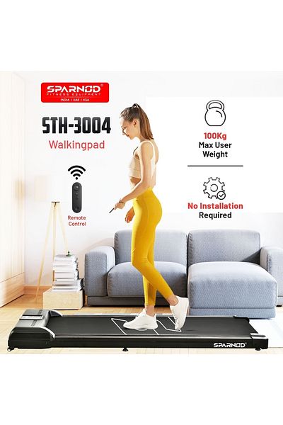 Sparnod Fitness Sparnod Fitness STH-3004 Walking Pad Treadmill For Home & Office, Led Display Remote 1 Year Warranty