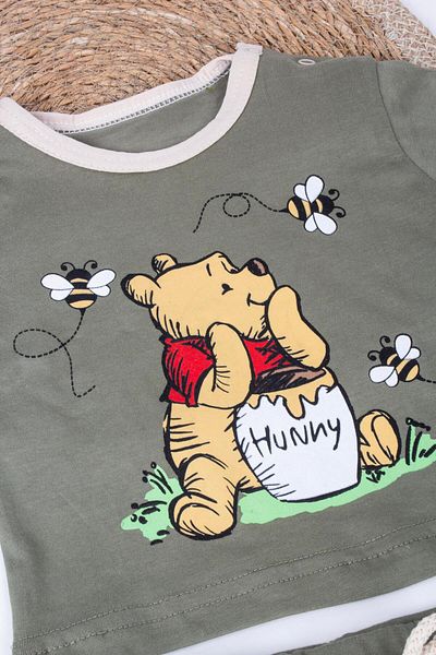 TRENDİMİZBİR Hunny Bear Printed Shorts Set for Baby Boy