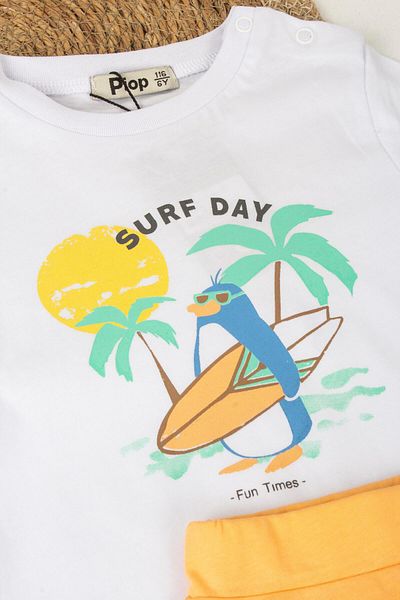 TRENDİMİZBİR Surf Day Printed Shorts Set for Baby Boy
