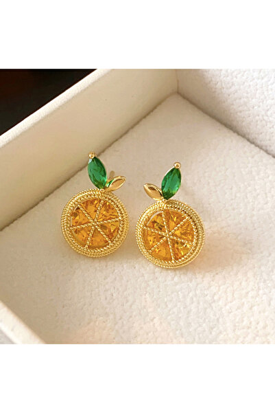 Choice أقراط أذن كورية لطيفة من Yupsk باللون الأصفر من فاكهة الليمون البرتقال...